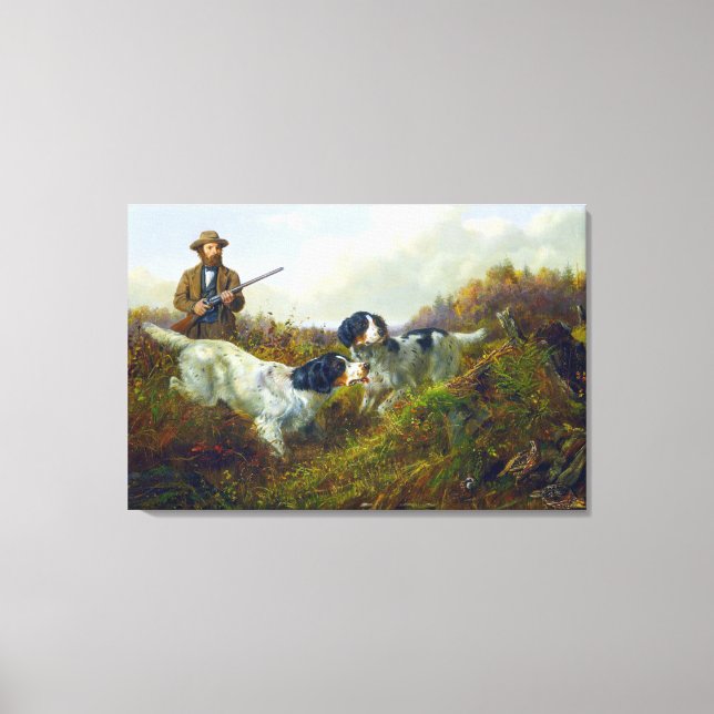 Flushing Grouse Long Lake Game Bird Hunting Canvas Print (Front)