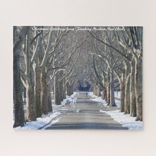 Flushing Meadow Park Christmas Greetings Jigsaw Puzzle