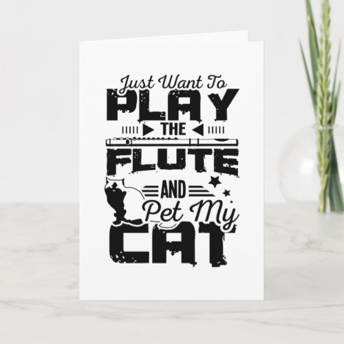 Flute and cat card