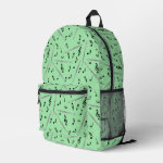 Flute Black Music Notes Backpack