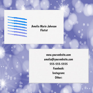 Flute Blue Personalize Business Card