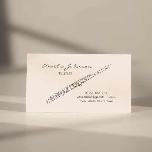 Flute Blush Pink Elegant Professional Business Card