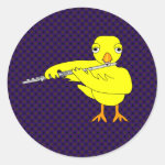 Flute Chick Classic Round Sticker