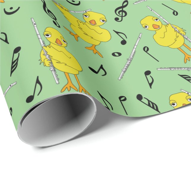 Flute Chick Flute Music Notes Tank Top Wrapping Paper (Roll Corner)