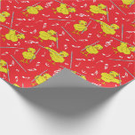 Flute Chick Flute Music Notes  Wrapping Paper