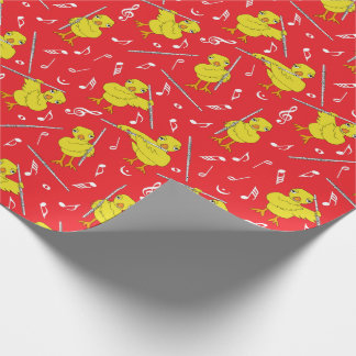 Flute Chick Flute Music Notes  Wrapping Paper