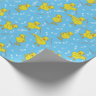 Flute Chick Flute Music Notes Wrapping Paper