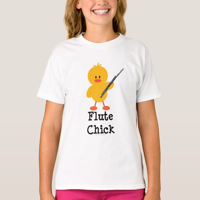 Flute Chick Kids Ringer Tee (Front)