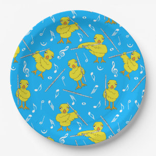 Flute Chick Music Notes Paper Plates