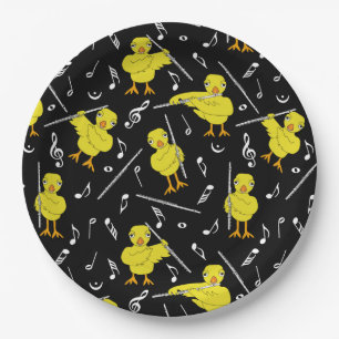 Flute Chick Music Notes Paper Plates