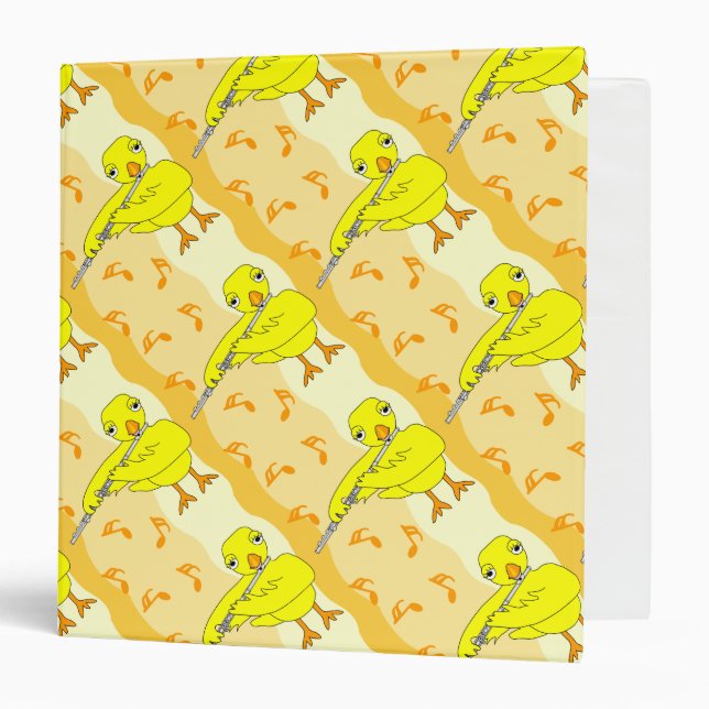 Flute Chick Pattern 3 Ring Binder (Front/Inside)