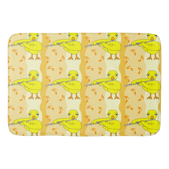 Flute Chick Pattern Bath Mat (Front)