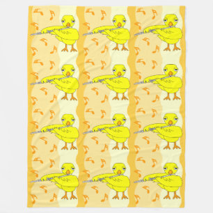 Flute Chick Pattern Fleece Blanket