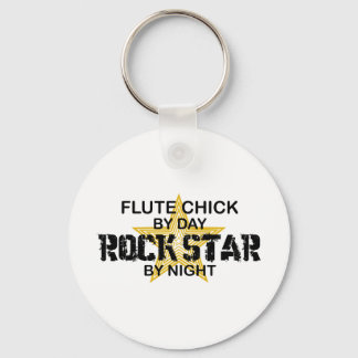 Flute Chick Rock Star by Night Keychain