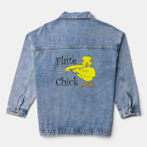 Flute Chick Text Denim Jacket