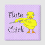 Flute Chick Text Magnet