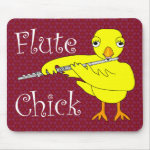 Flute Chick Text Mouse Pad