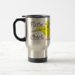 Flute Chick Text Travel Mug