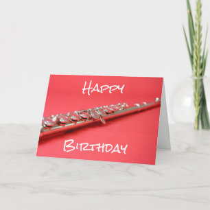 Flute classical music instrument birthday card