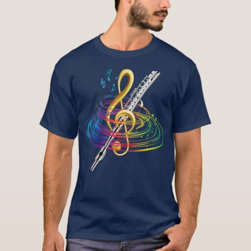Flute Clef Flutist T_Shirt