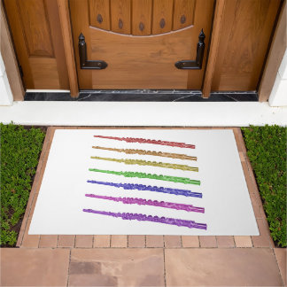 Flute Colorful Rainbow Doormat
