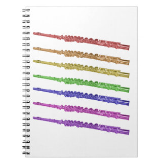 Flute Colorful Rainbow Notebook