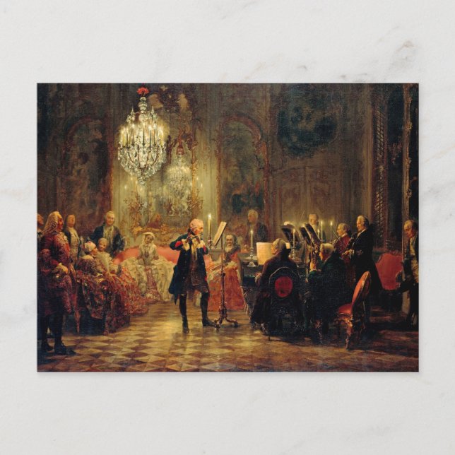 Flute Concert with Frederick the Great Postcard (Front)