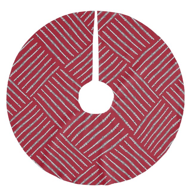 Flute Crosshatch Brushed Polyester Tree Skirt (Front)