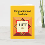 Flute Decorative Block Graduation Card