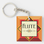 Flute Decorative Block Keychain