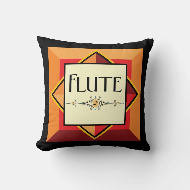 Flute Decorative Block Throw Pillow (Front)