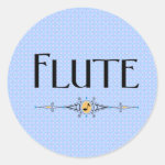 Flute Decorative Line Classic Round Sticker