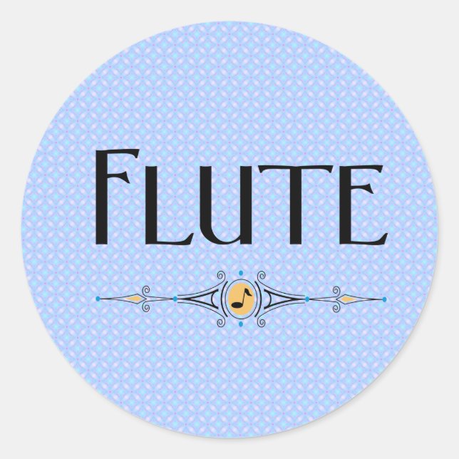 Flute Decorative Line Classic Round Sticker (Front)