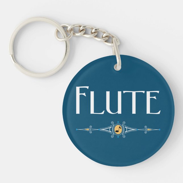Flute Decorative Line Keychain (Front)