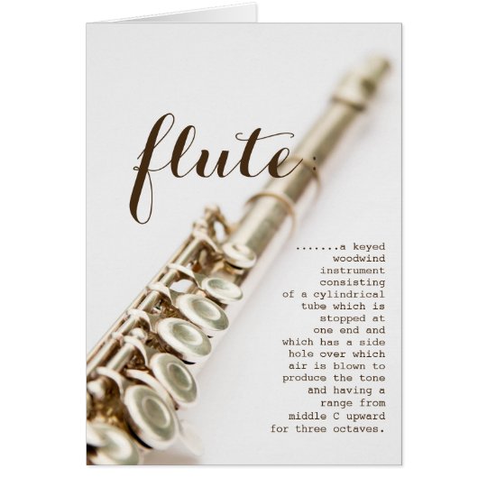 Flute definition Greeting Card
