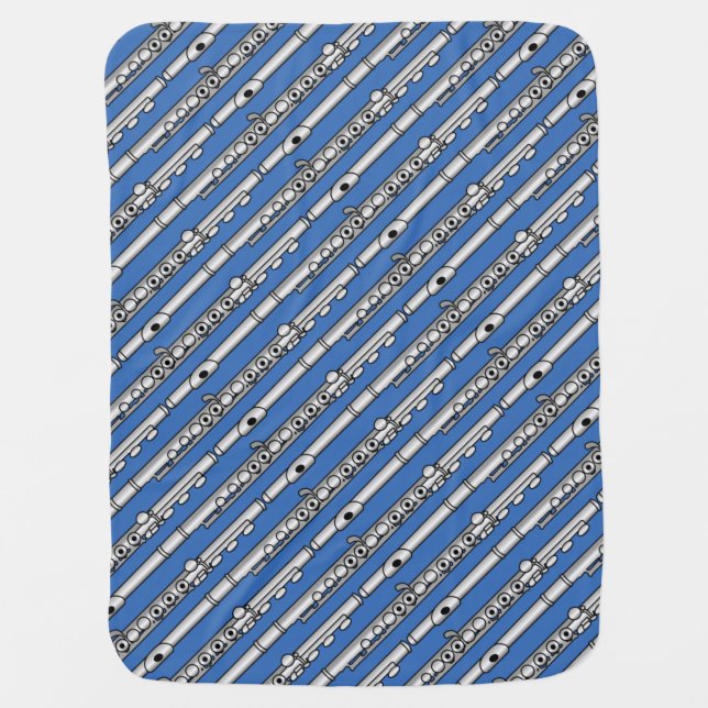 Flute Drawing Pattern Baby Blanket (Front)