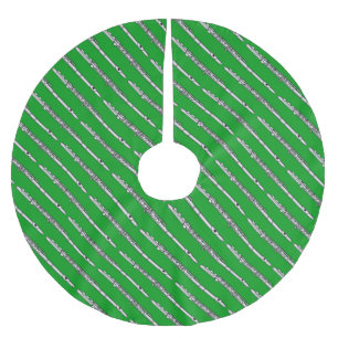 Flute Drawing Pattern Brushed Polyester Tree Skirt