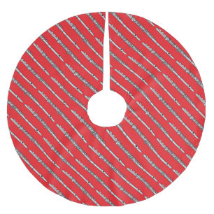 Flute Drawing Pattern Brushed Polyester Tree Skirt