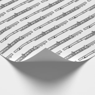 Flute Drawing Pattern Wrapping Paper