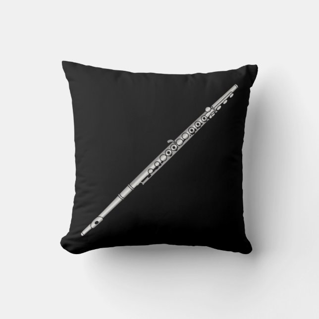 Flute Drawing Throw Pillow (Front)