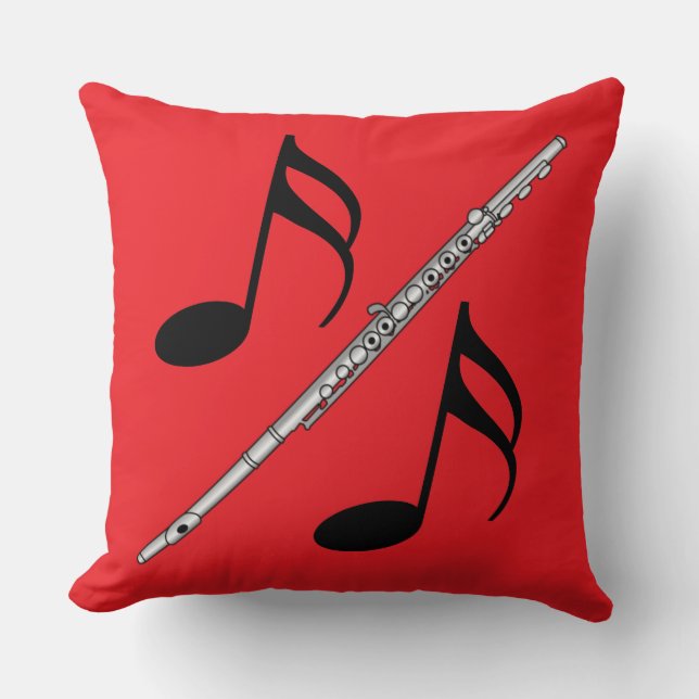 Flute Drawing Throw Pillow (Front)
