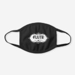 Flute Emblem Black Cotton Face Mask