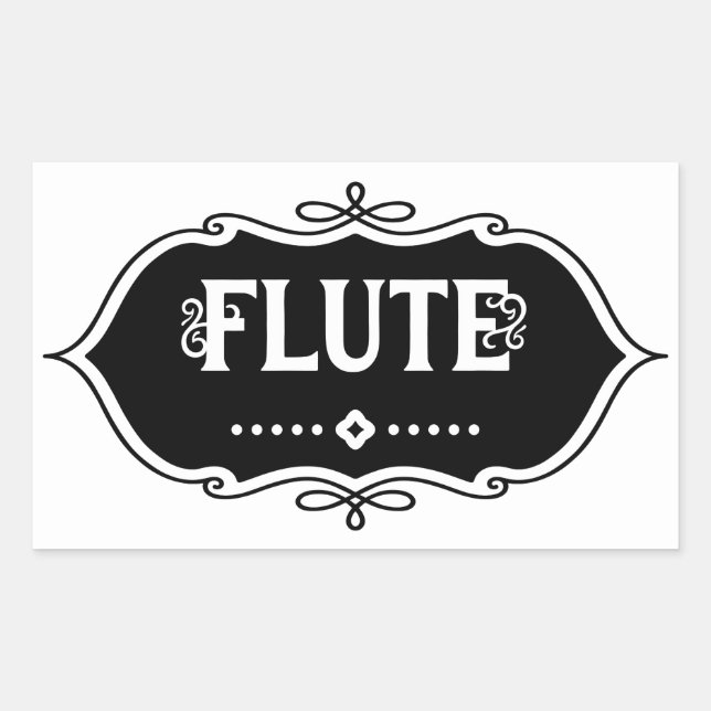 Flute Emblem Rectangular Sticker (Front)