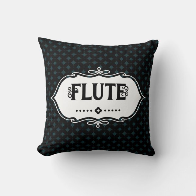 Flute Emblem Throw Pillow (Front)