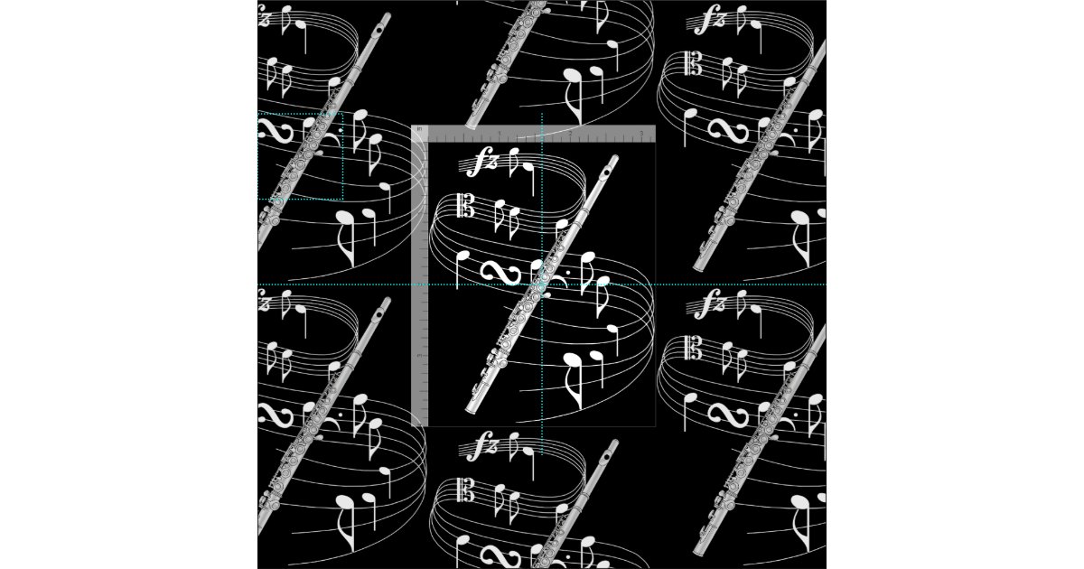 Flute Fabric Dark Zazzle