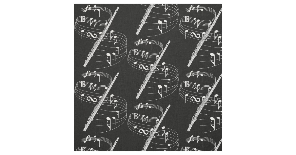 Flute Fabric Dark Zazzle