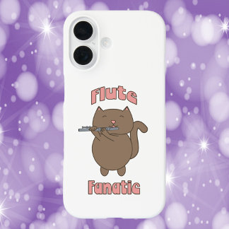 Flute Fanatic Cat Pink iPhone 16 Case