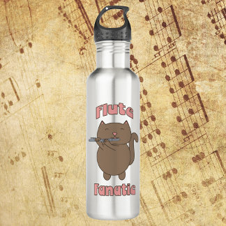 Flute Fanatic Cat Stainless Steel Water Bottle