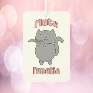 Flute Fanatic Gray Cat Pink Air Freshener