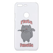 Flute Fanatic Pink Gray Cat Uncommon Google Pixel Case (Back)